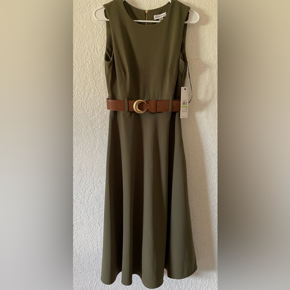 Calvin Klein Cream A-Line Maxi Dress